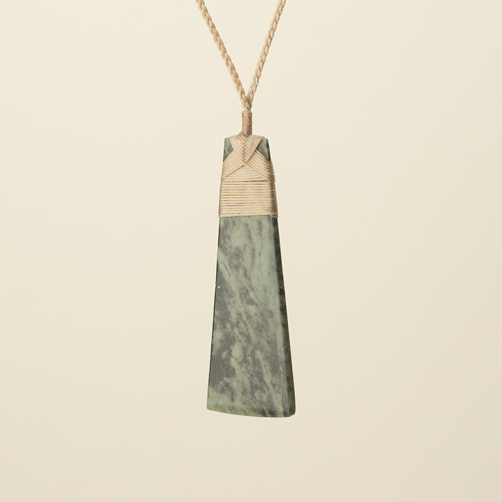 Toki Inanga Matte Pounamu Large Pendant