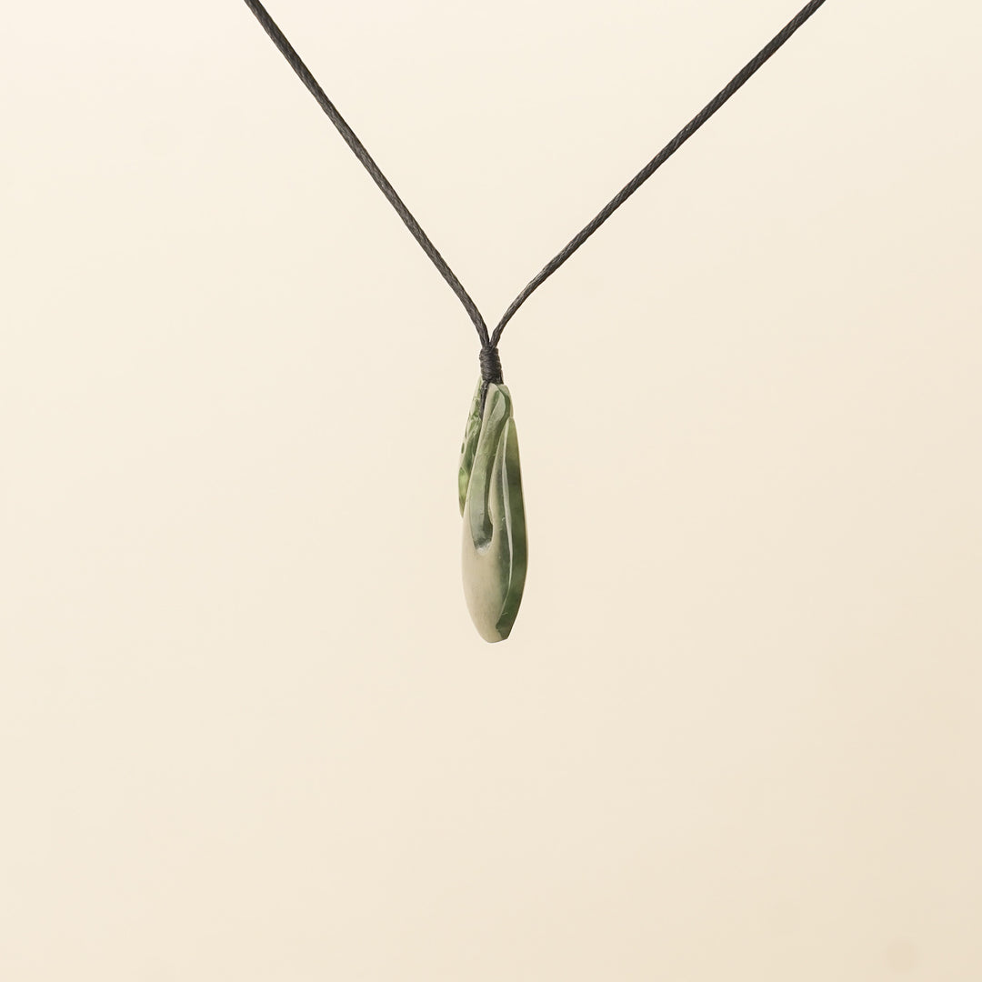 Pounamu Manaia Small Pendant, Black Binding