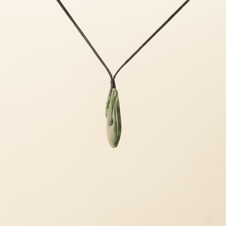 Pounamu Manaia Small Pendant, Black Binding