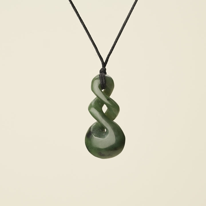 Double Kawakawa Pikorua – Pounamu Medium, Black Binding