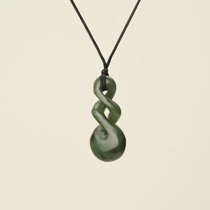 Double Kawakawa Pikorua – Pounamu Medium, Black Binding
