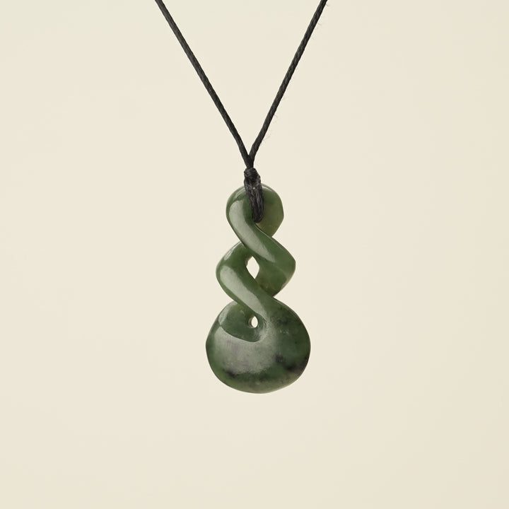 Double Kawakawa Pikorua – Pounamu Medium, Black Binding