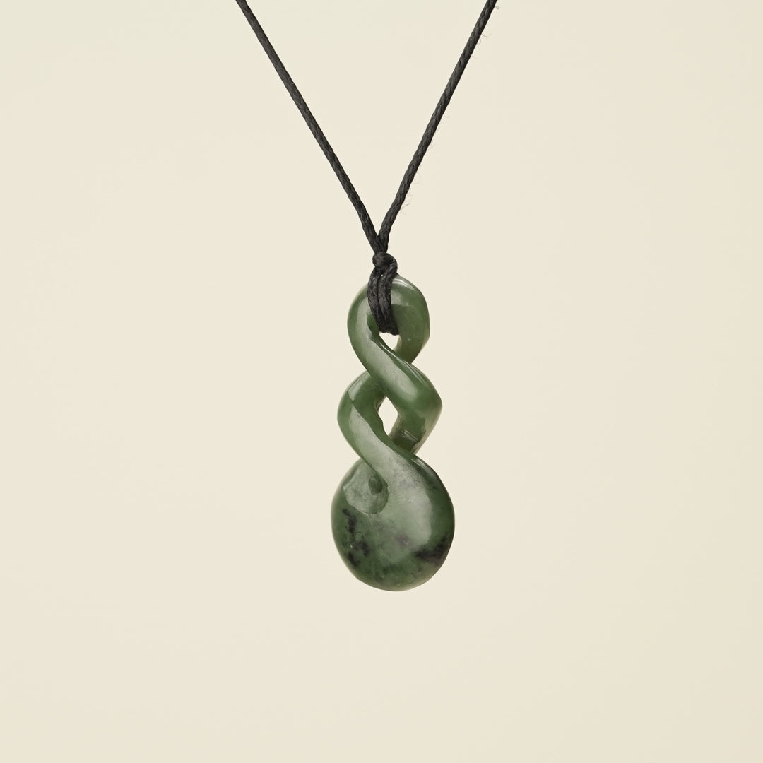 Double Kawakawa Pikorua – Pounamu Medium, Black Binding
