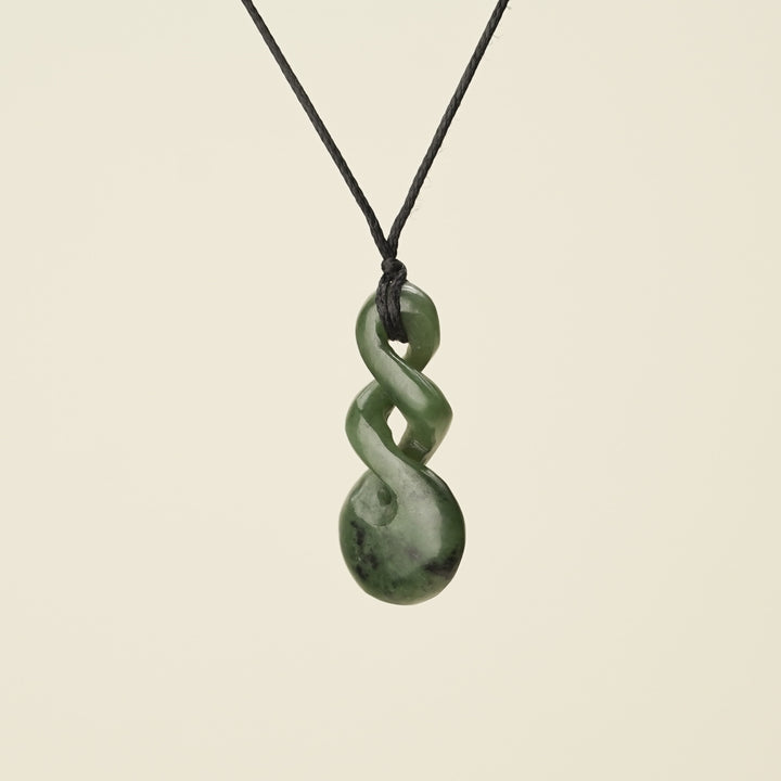 Double Kawakawa Pikorua – Pounamu Medium, Black Binding