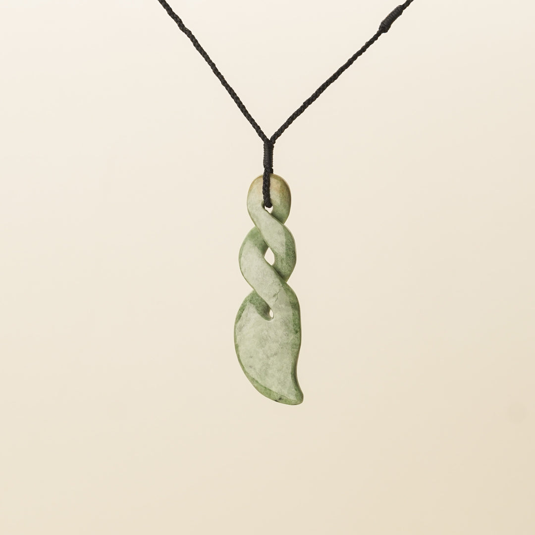 Raukaraka Large Double Pikorua Pounamu Pendant