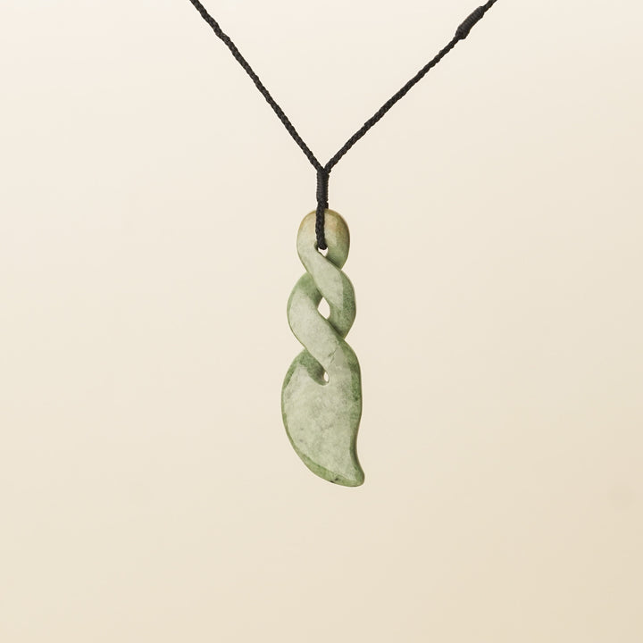 Raukaraka Large Double Pikorua Pounamu Pendant
