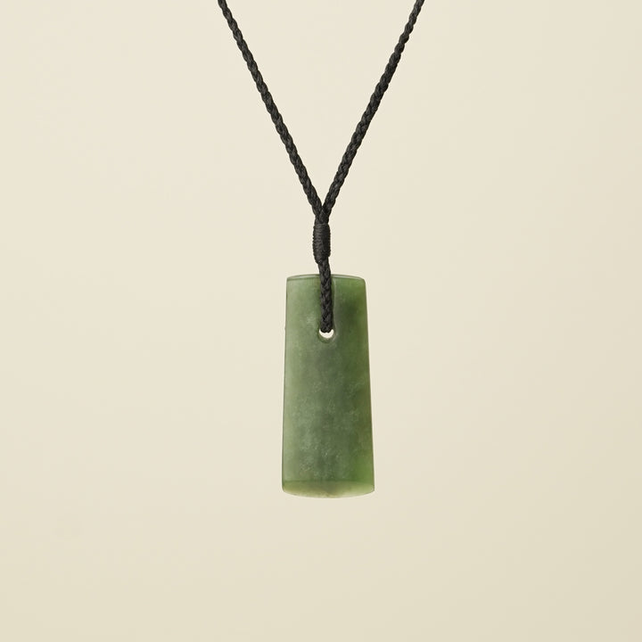 Toki Kawakawa Small Pounamu Pendant, Black Binding