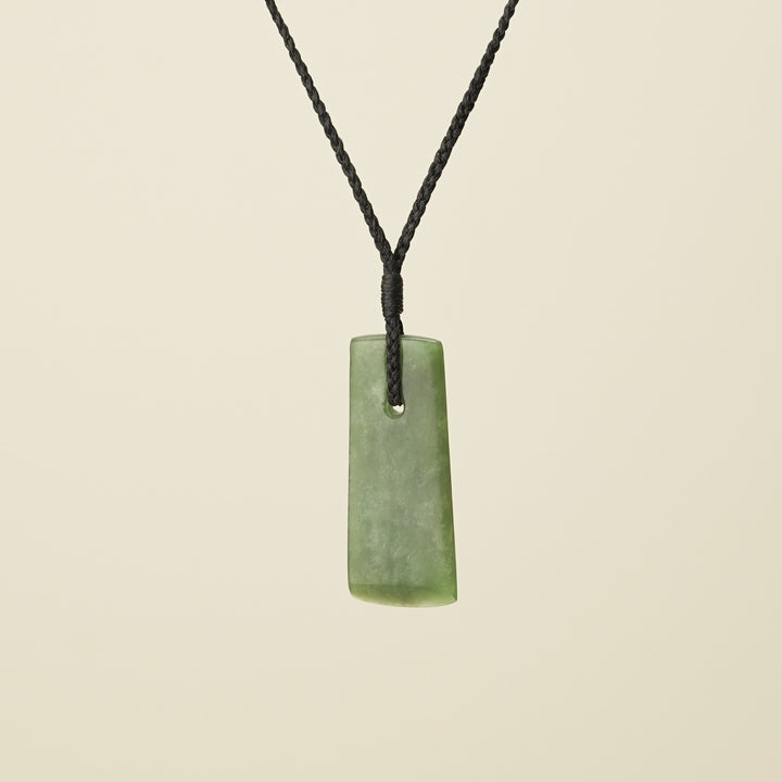 Toki Kawakawa Small Pounamu Pendant, Black Binding