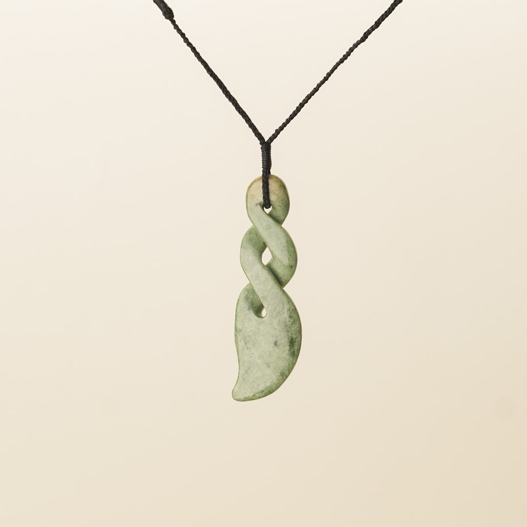 Raukaraka Large Double Pikorua Pounamu Pendant