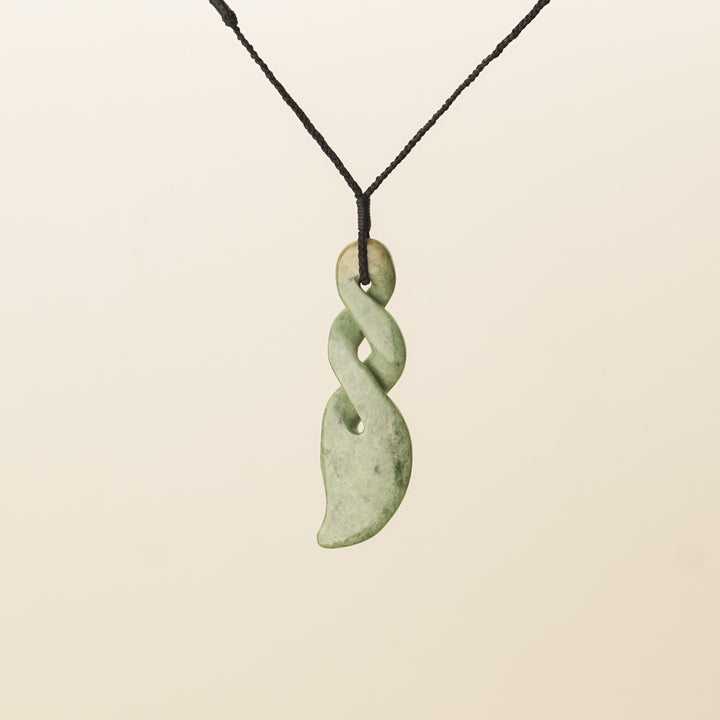 Raukaraka Large Double Pikorua Pounamu Pendant
