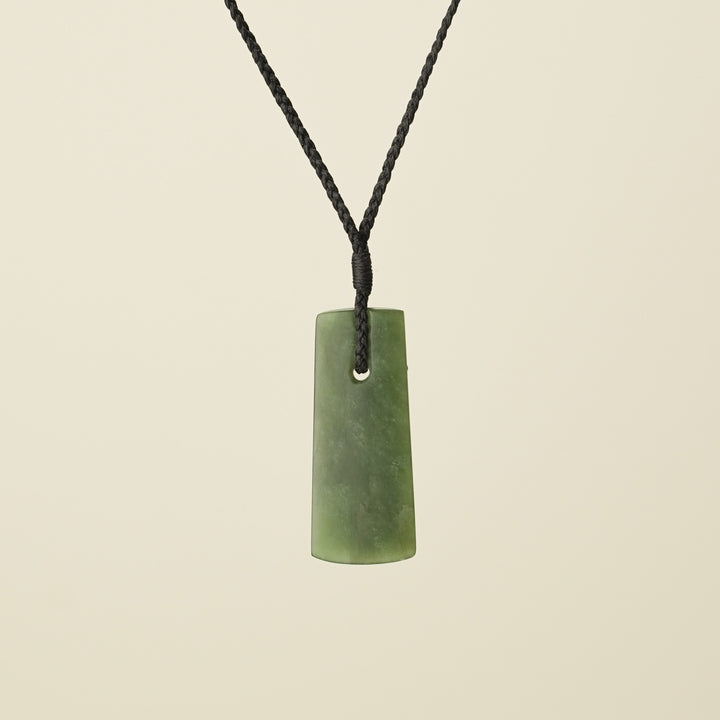 Toki Kawakawa Small Pounamu Pendant, Black Binding