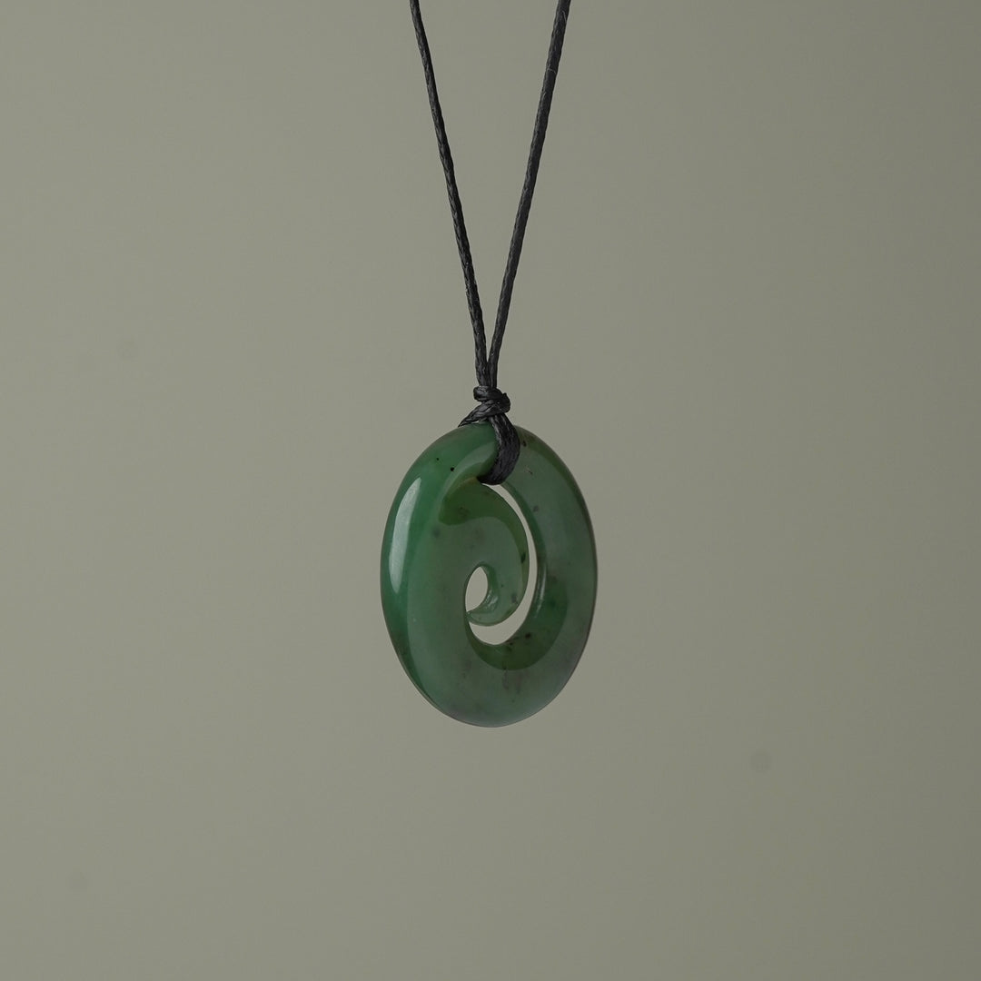 Small Greenstone Koru Pendant