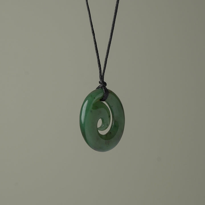 Small Greenstone Koru Pendant