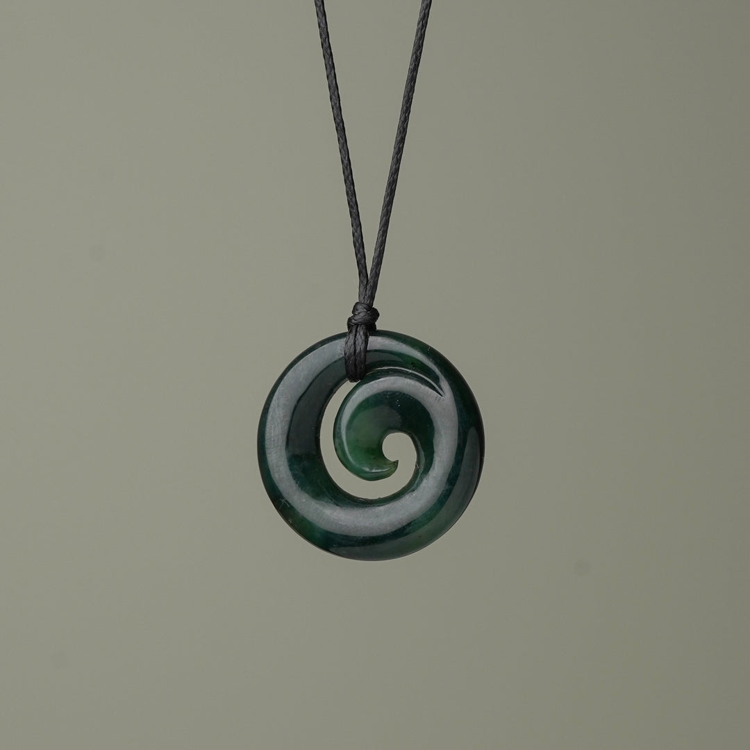 Small Greenstone Koru Pendant