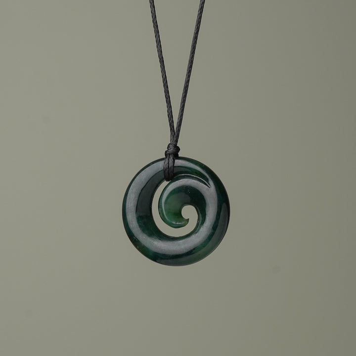 Small Greenstone Koru Pendant