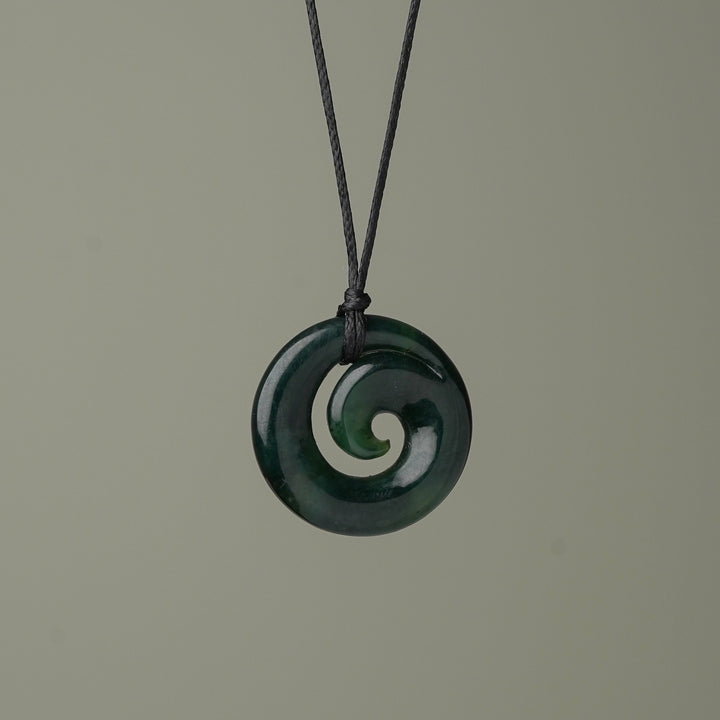 Small Greenstone Koru Pendant