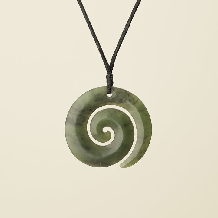 Koru Kawakawa Large Pounamu Pendant