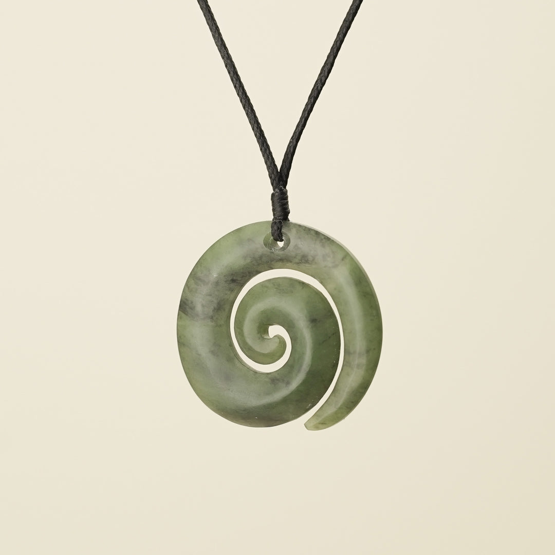 Koru Kawakawa Large Pounamu Pendant