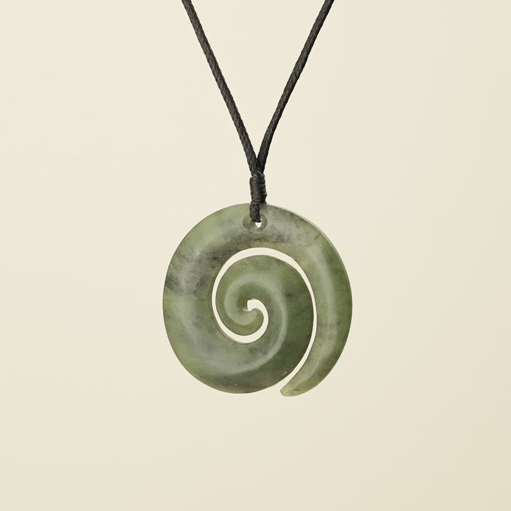 Koru Kawakawa Large Pounamu Pendant