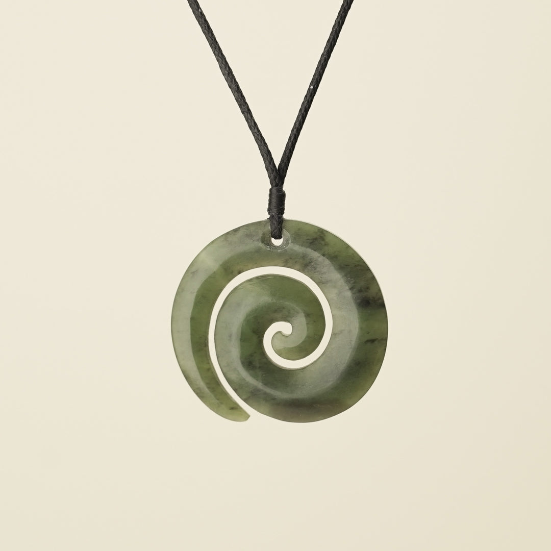 Koru Kawakawa Large Pounamu Pendant