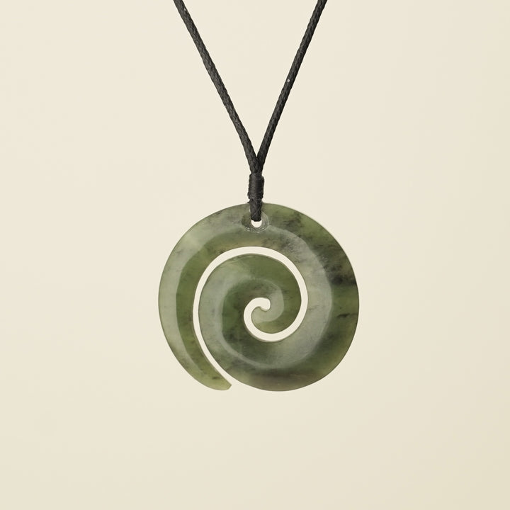 Koru Kawakawa Large Pounamu Pendant