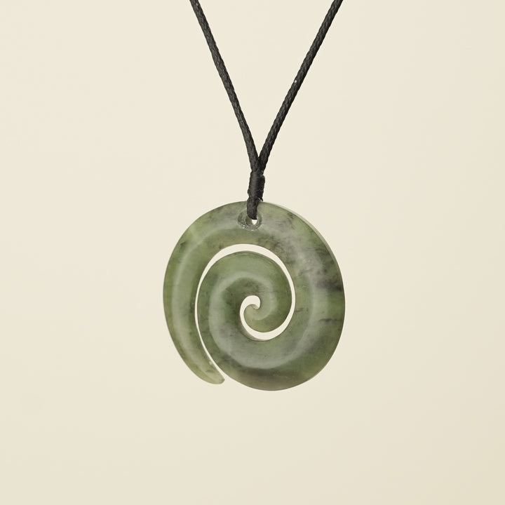 Koru Kawakawa Large Pounamu Pendant