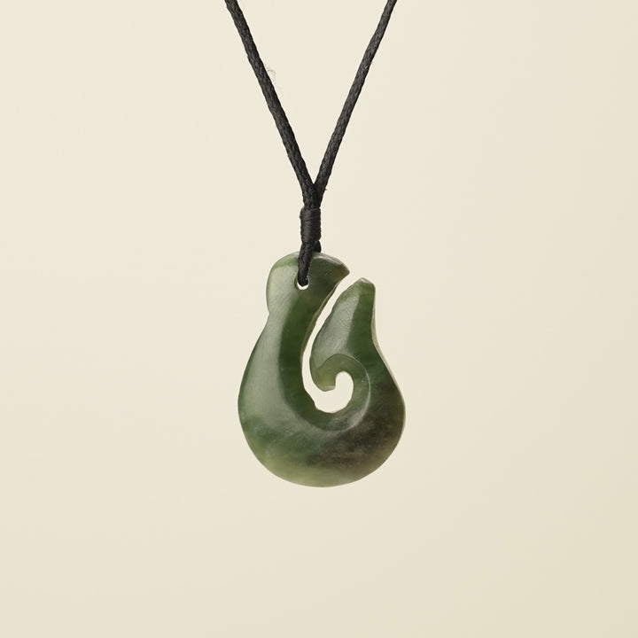 Hei Matau Whale Tail Medium Pounamu Pendant