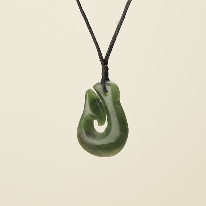Hei Matau Whale Tail Medium Pounamu Pendant