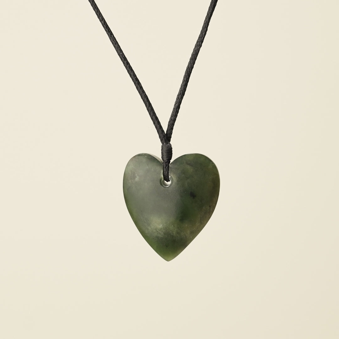 Manawa Heart Kawakawa Small Pounamu Pendant