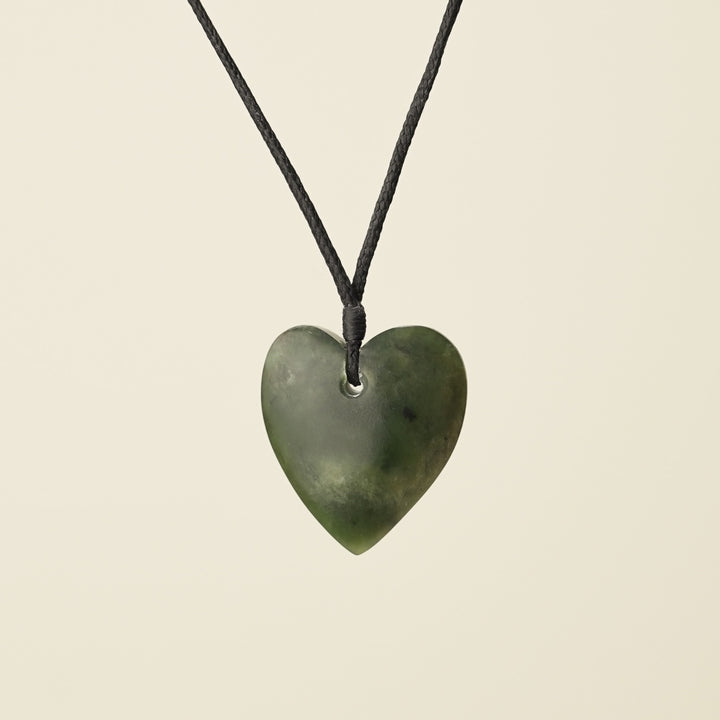 Manawa Heart Kawakawa Small Pounamu Pendant