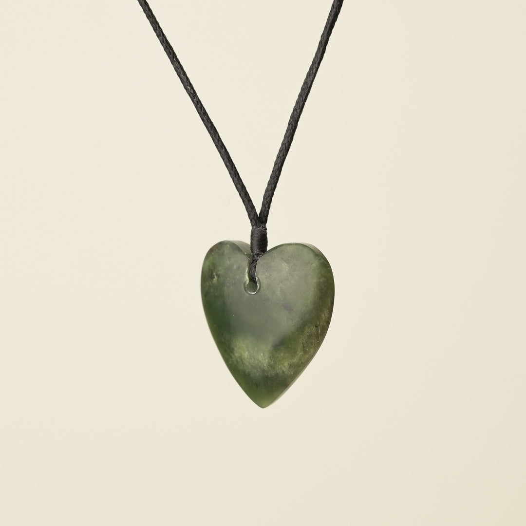 Manawa Heart Kawakawa Small Pounamu Pendant
