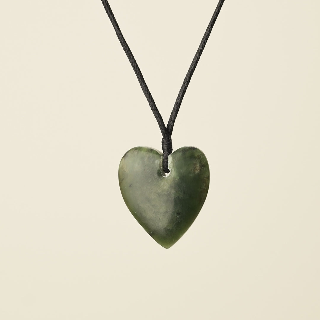 Manawa Heart Kawakawa Small Pounamu Pendant