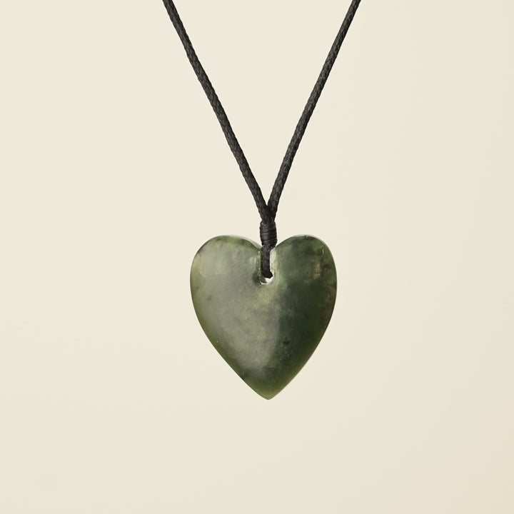 Manawa Heart Kawakawa Small Pounamu Pendant