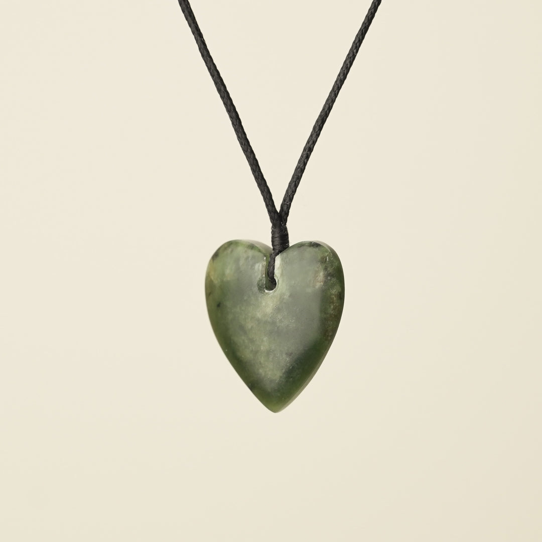 Manawa Heart Kawakawa Small Pounamu Pendant