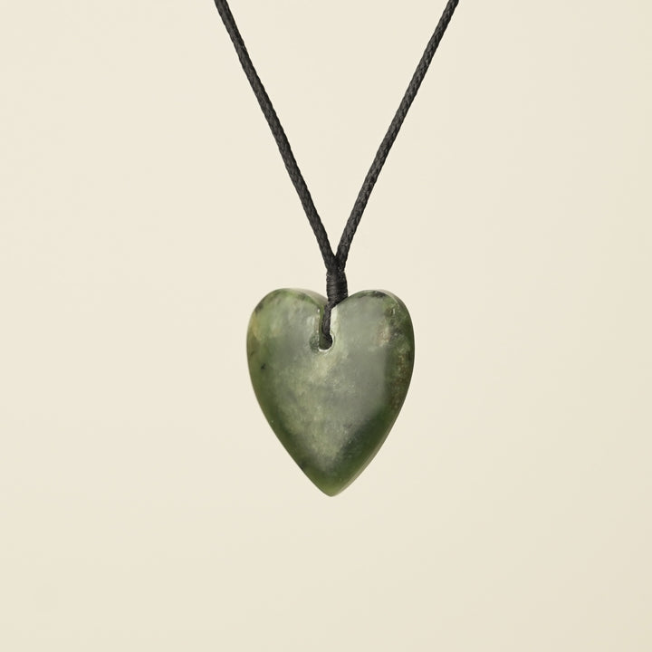 Manawa Heart Kawakawa Small Pounamu Pendant
