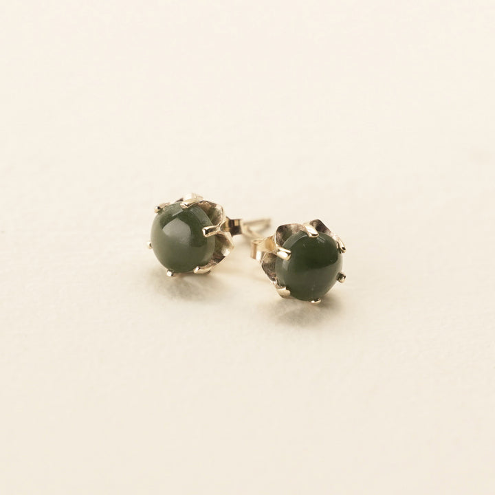Kawakawa Pounamu 9ct Gold Stud Earrings