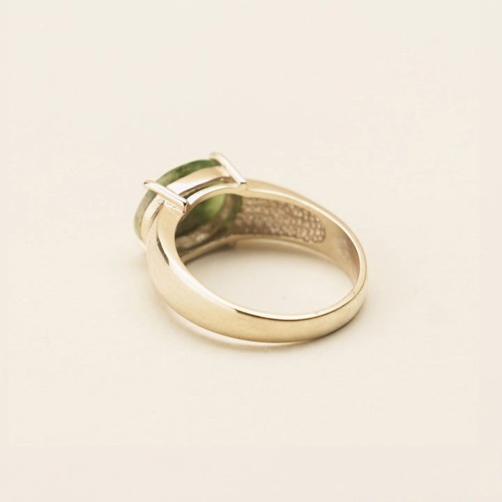 Flower Pounamu 9ct Gold Ring