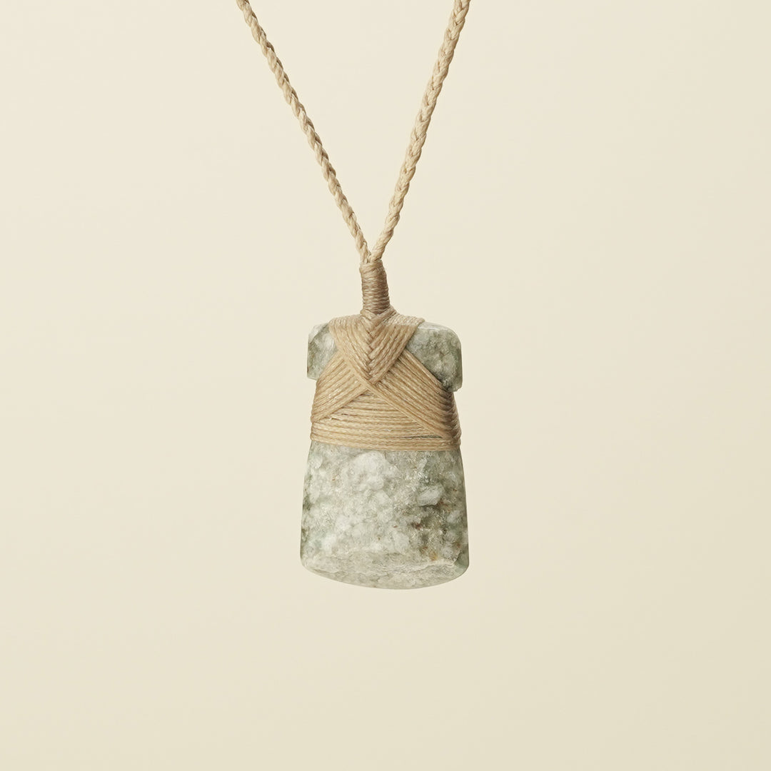 Toki Aotea Stone Small Pendant, Tan Binding