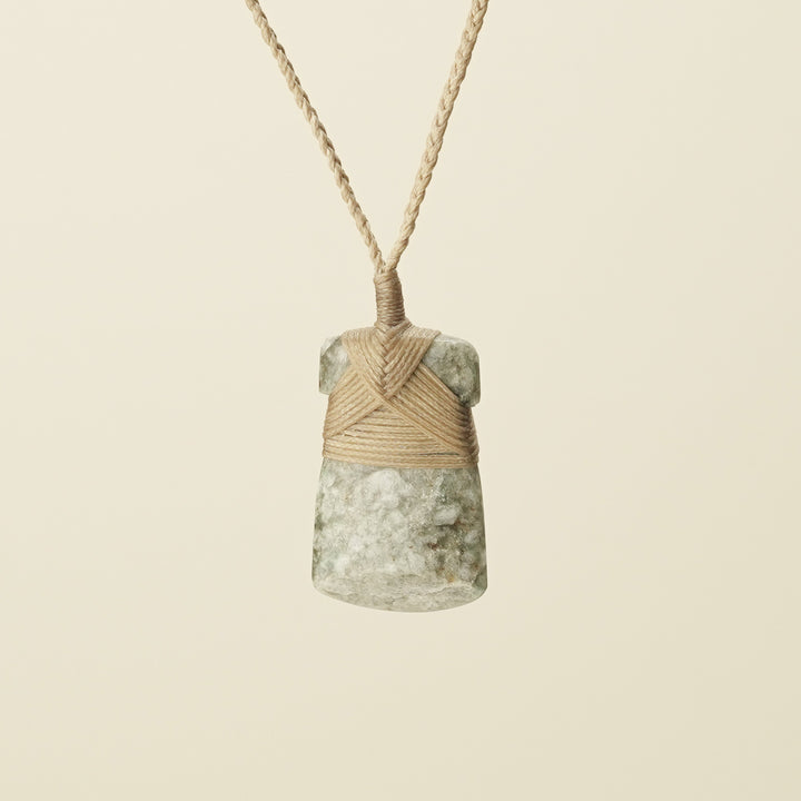 Toki Aotea Stone Small Pendant, Tan Binding