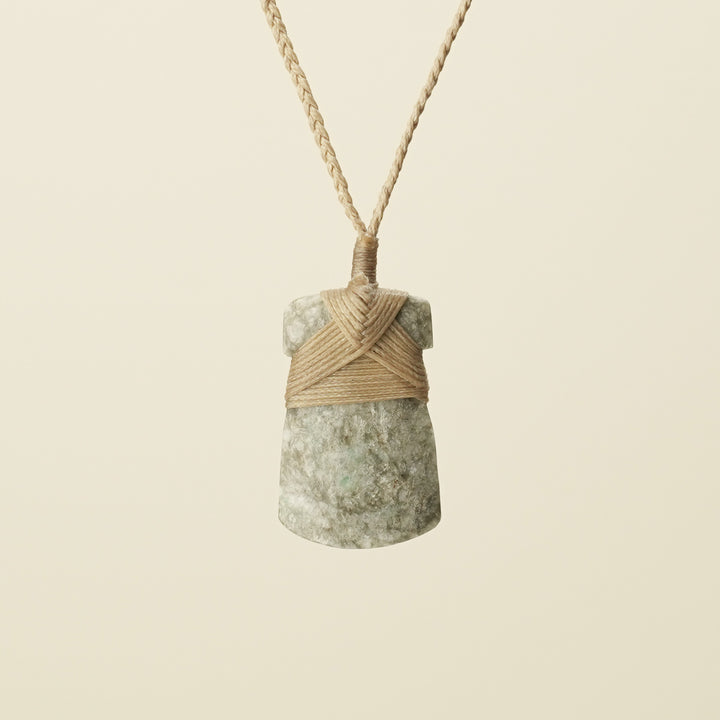 Toki Aotea Stone Small Pendant, Tan Binding