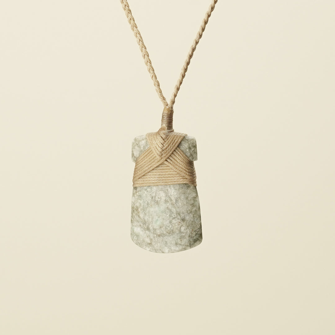 Toki Aotea Stone Small Pendant, Tan Binding