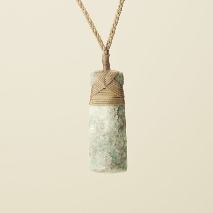 Toki Aotea Stone Medium Pendant, Tan Binding