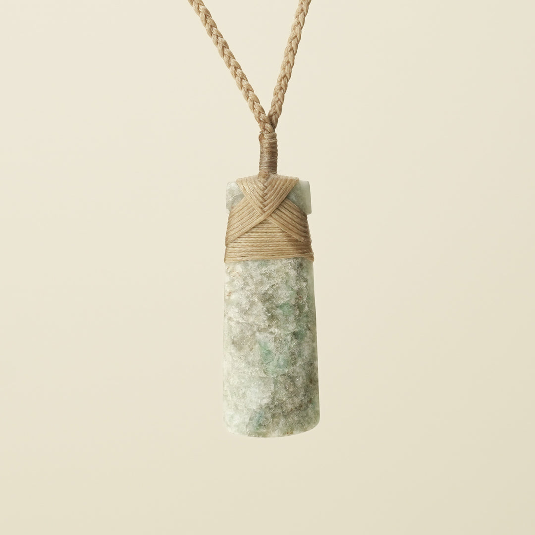 Toki Aotea Stone Medium Pendant, Tan Binding
