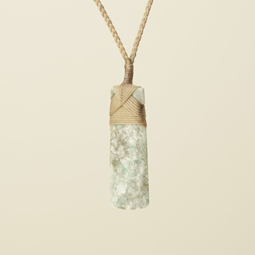 Toki Aotea Stone Medium Pendant, Tan Binding