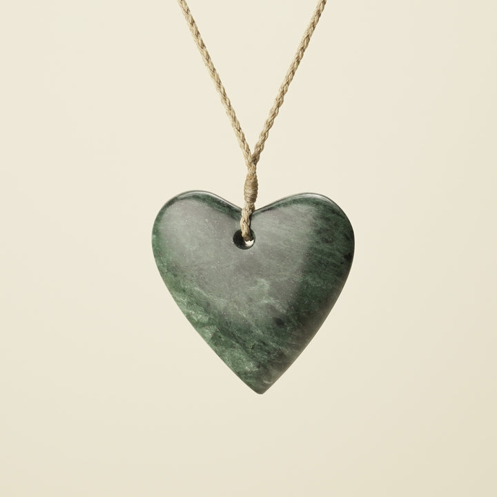 Manawa Heart Kawakawa XL Pounamu Pendant