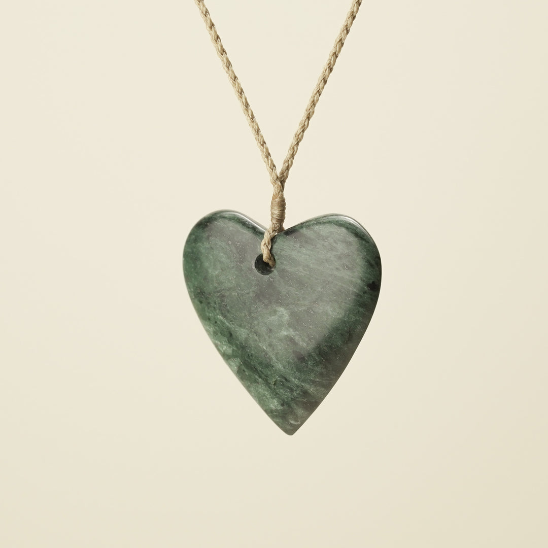 Manawa Heart Kawakawa XL Pounamu Pendant