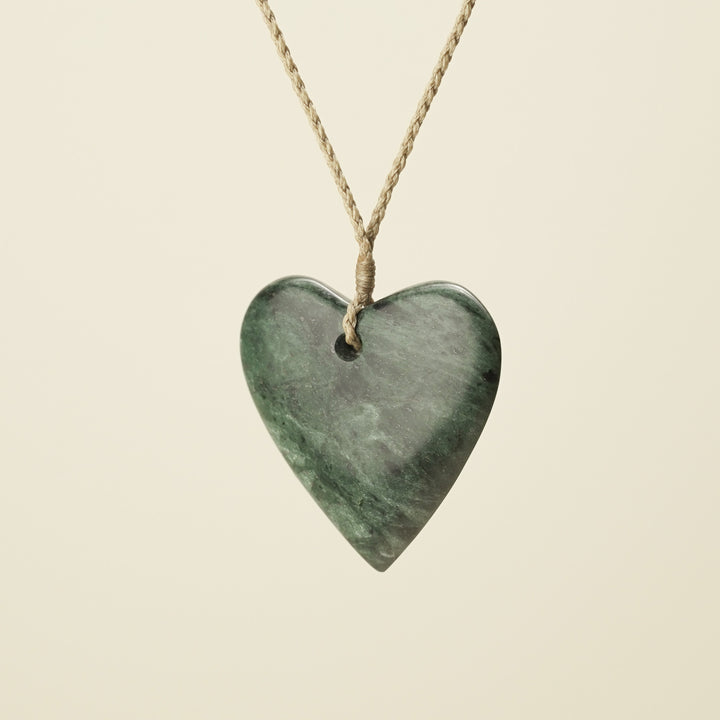 Manawa Heart Kawakawa XL Pounamu Pendant