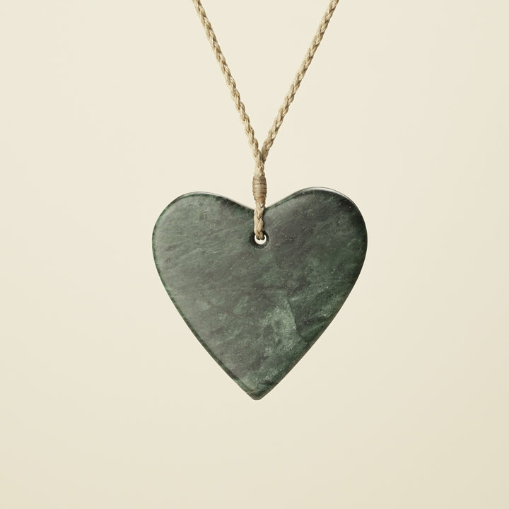 Manawa Heart Kawakawa XL Pounamu Pendant