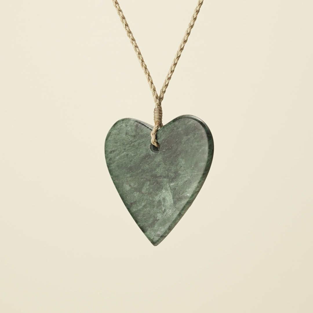 Manawa Heart Kawakawa XL Pounamu Pendant