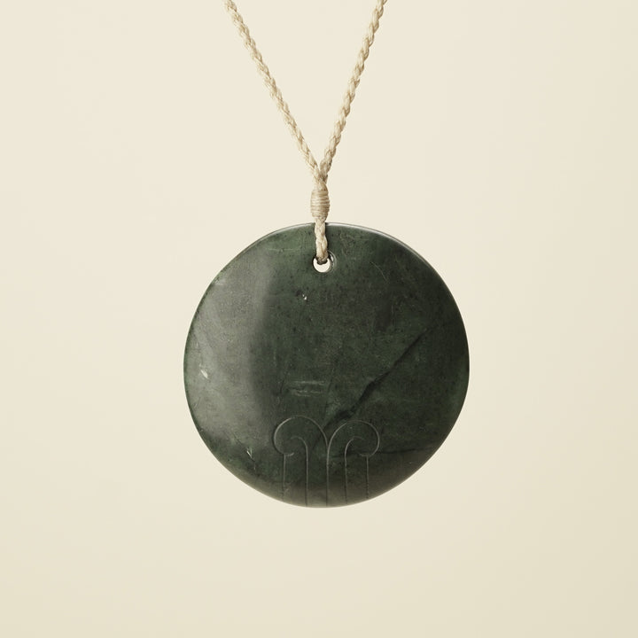 Porowhita Marama/Moon XL Pounamu Pendant